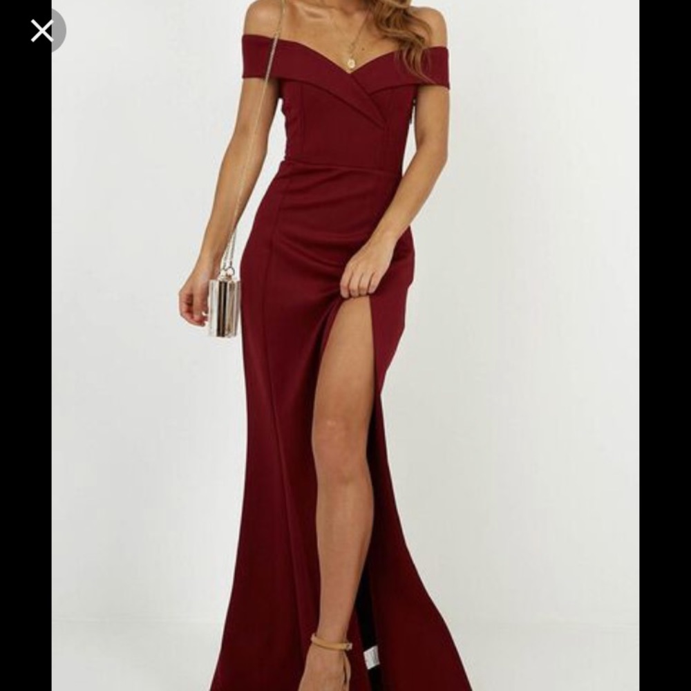 Off shoulder formal gown
